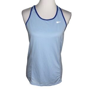 Nike Women's Sky Blue Tank Top with Navy Trim